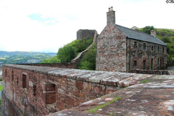 Battery walls & French Prison at Dumbarton Castle. Glasgow, Scotland.