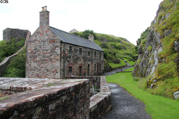 French Prison & volcanic terrain at Dumbarton Castle. Glasgow, Scotland.