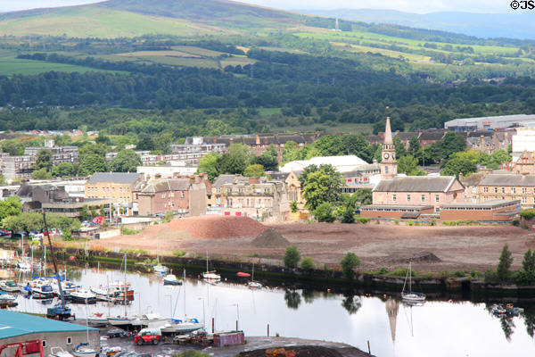 Town of Dumbarton from Dumbarton Castle. Glasgow, Scotland.