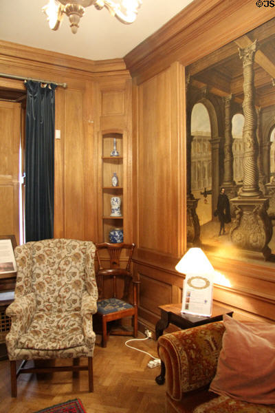 Ceder room in which National Trust for Scotland was conceived around 1930 at Pollok House. Glasgow, Scotland.