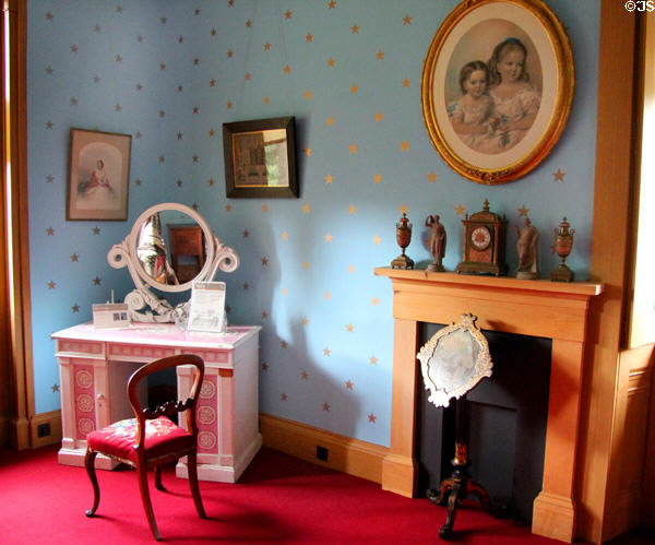 Bedroom decor at Holmwood. Glasgow, Scotland.