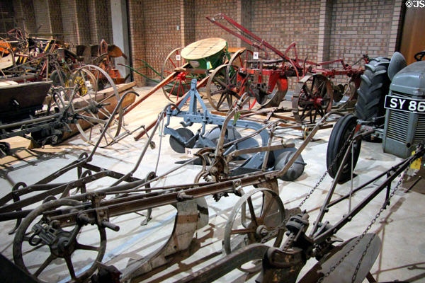 Collection of farm machinery at National Museum of Rural Life. Kittochside, Scotland.