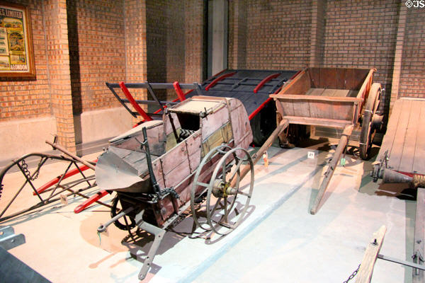 Collection of farm machinery at National Museum of Rural Life. Kittochside, Scotland.
