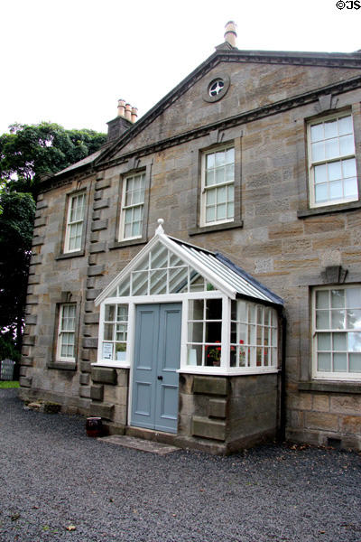 Glasshouse front entrance to Reid farmhouse at National Museum of Rural Life. Kittochside, Scotland.
