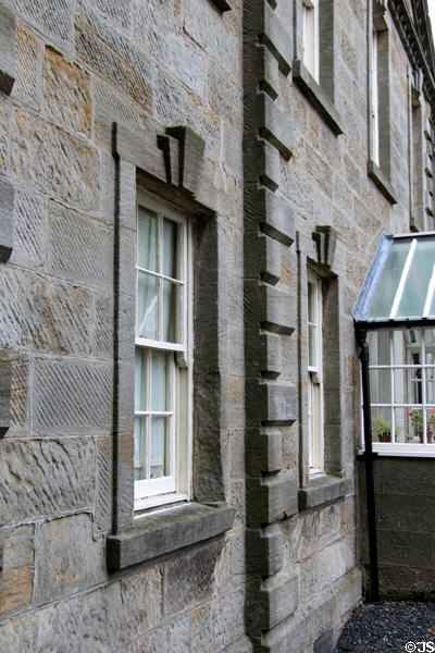 Stone facade details of Reid farmhouse at National Museum of Rural Life. Kittochside, Scotland.