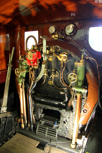 Cab of Highland Railway locomotive no. 103 (1894) by Sharp Stewart of Glasgow at Riverside Museum. Glasgow, Scotland.
