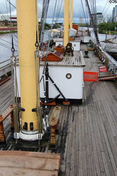 Deck of Glenlee Tall Ship. Glasgow, Scotland.
