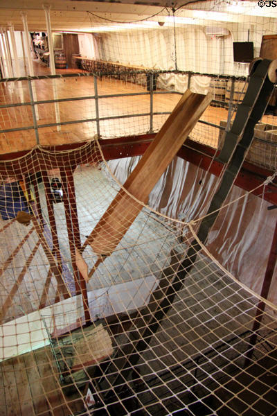 Cargo decks of Glenlee Tall Ship. Glasgow, Scotland.