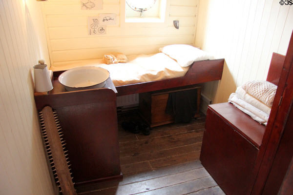 Officer's cabin off poop cabin of Glenlee Tall Ship. Glasgow, Scotland.