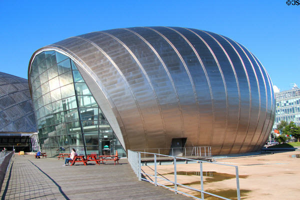IMAX cinema (1995) at Glasgow Science Centre on Pacific Quay. Glasgow, Scotland.