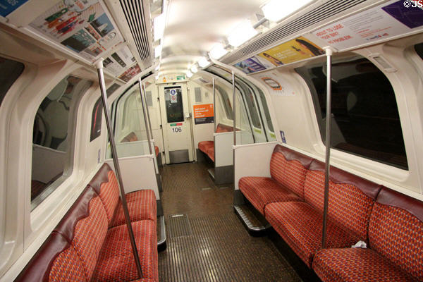 Glasgow Subway car interior. Glasgow, Scotland.