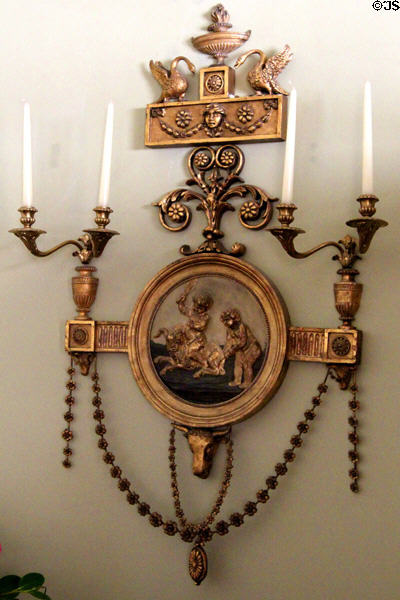 Girandole placed by Robert Adam in curved end of Library at Culzean Castle. Maybole, Scotland.
