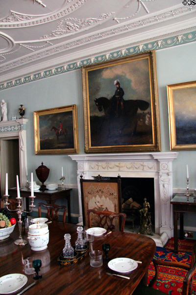 Dining room (1877) by Wardrop & Reid retaining & copying decorative elements of Robert Adam original at Culzean Castle. Maybole, Scotland.