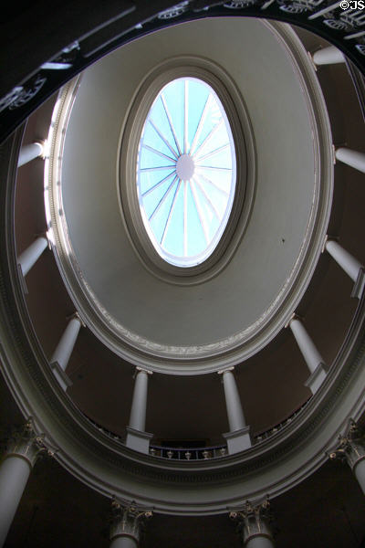 Skylight & classical columns over Oval staircase by John Adam at Culzean Castle. Maybole, Scotland.