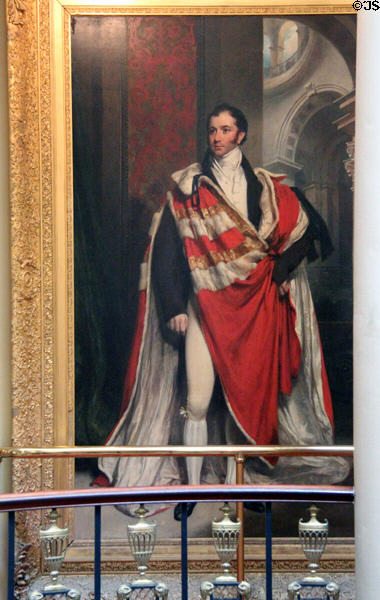 Portrait of Archibald 12th Earl of Cassillis (1810) by William Owen on Oval staircase at Culzean Castle. Maybole, Scotland.