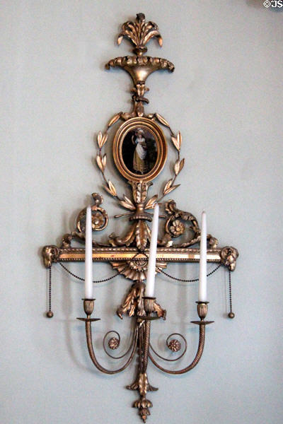 Sconce in round drawing room at Culzean Castle. Maybole, Scotland.