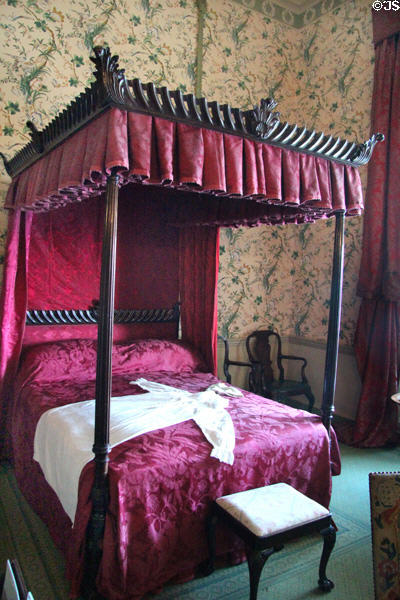 State bedroom with Chippendale bed at Culzean Castle. Maybole, Scotland.