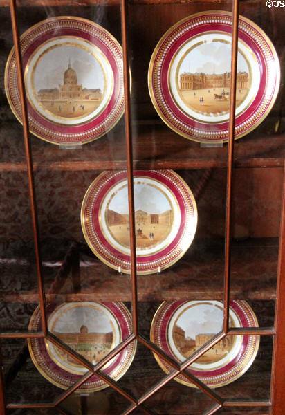 Porcelain plate in music room at Culzean Castle. Maybole, Scotland.
