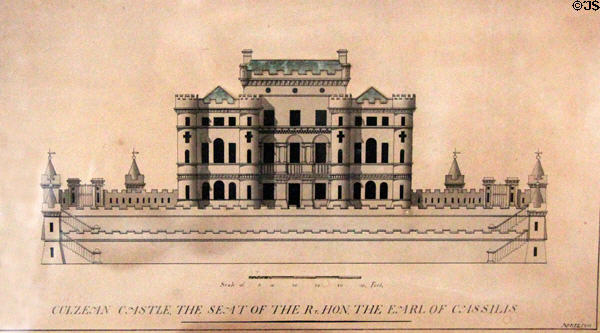 Drawing (1801) of Culzean Castle. Maybole, Scotland.