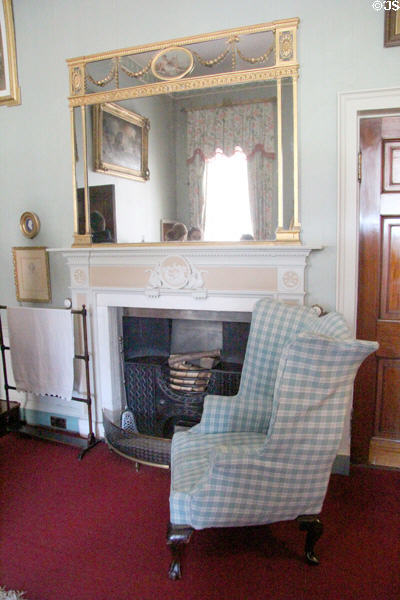 Lady Ailsa's dressing room with fireplace & mirror by Robert Adam at Culzean Castle. Maybole, Scotland.
