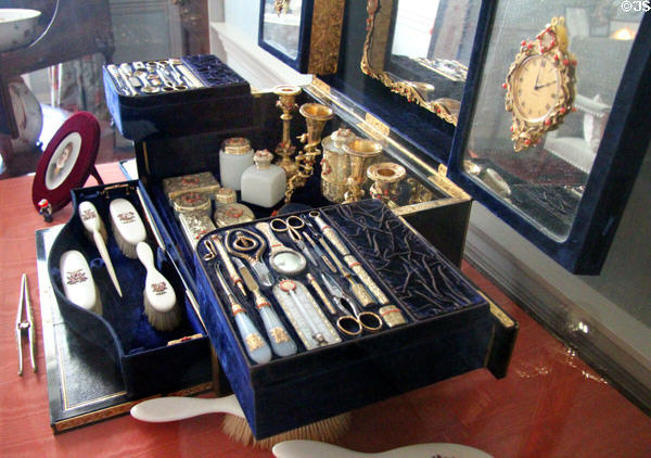 Vanity set in Lady Ailsa's dressing room at Culzean Castle. Maybole, Scotland.