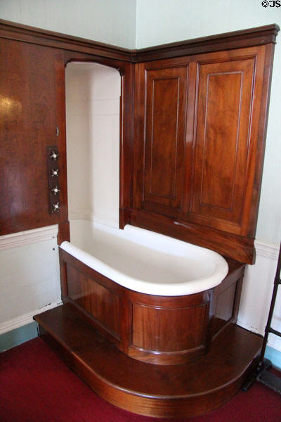 Bath tub with mahogany surrounds (late 19thC) at Culzean Castle. Maybole, Scotland.