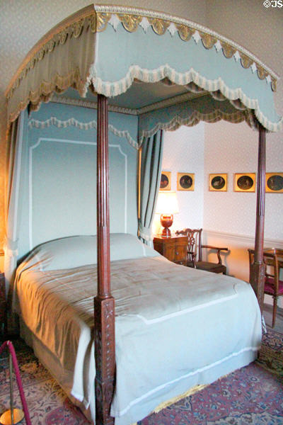 Four-poster bed with canopy at Culzean Castle. Maybole, Scotland.