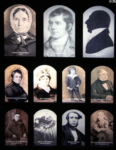 Photos of Burn's family at Robert Burns Birthplace Museum. Alloway, Scotland.