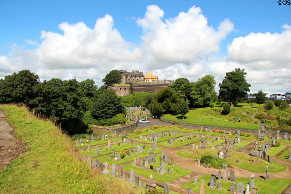 Stirling Castle seen from Old Town Cemetery. Stirling, Scotland.