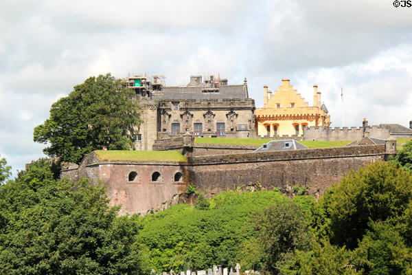 Stirling Castle seen from Old Town Cemetery. Stirling, Scotland.