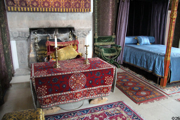 Queen's Bedchamber recreated in Palace of Stirling Castle. Stirling, Scotland.