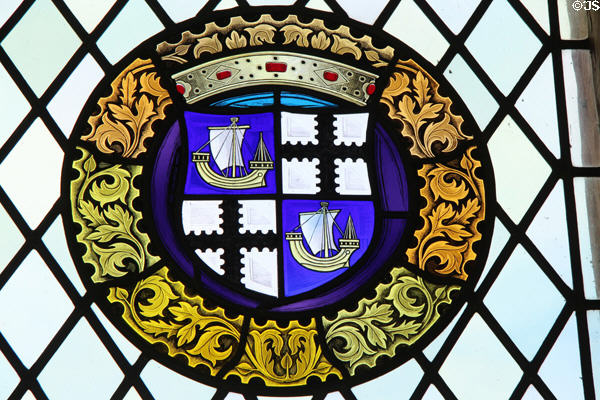 Stained window in Great Hall at Stirling Castle. Stirling, Scotland.