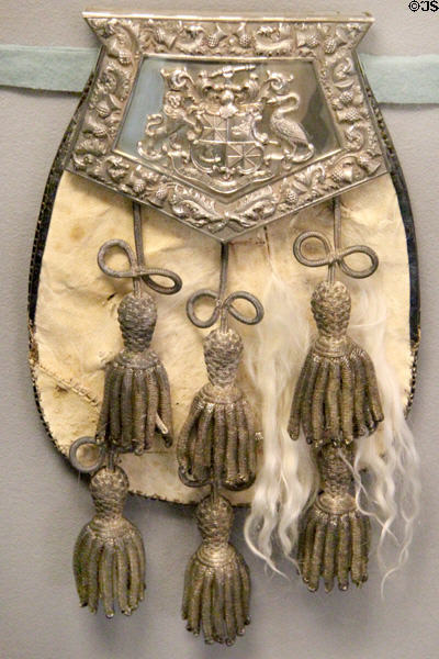 Silver cantled sporran with Campbell of Lochnell at Stirling Castle Regimental Museum. Stirling, Scotland.