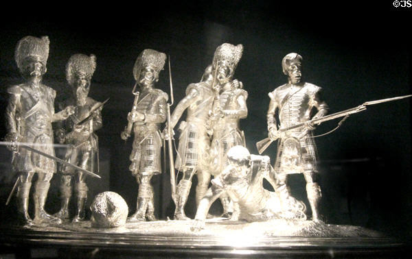 Silver Thin Red Line centerpiece (2007) by Edward Fraser at Stirling Castle Regimental Museum. Stirling, Scotland.