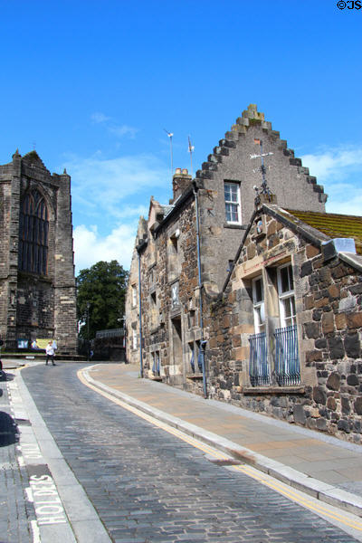 Heritage stone buildings in Stirling old town. Stirling, Scotland.