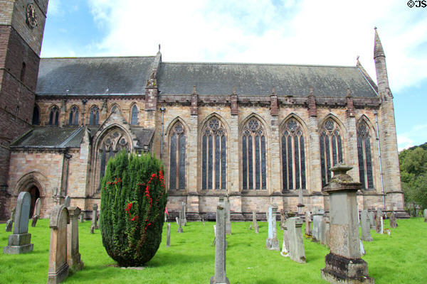 Windows of choir section of Dunblane Cathedral. Dunblane, Scotland.