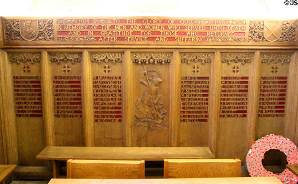 War Memorial at Dunblane Cathedral. Dunblane, Scotland.