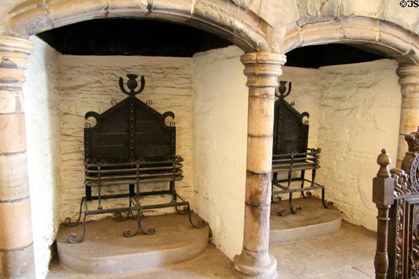 Lord's Hall fireplace at Doune Castle. Doune, Scotland.