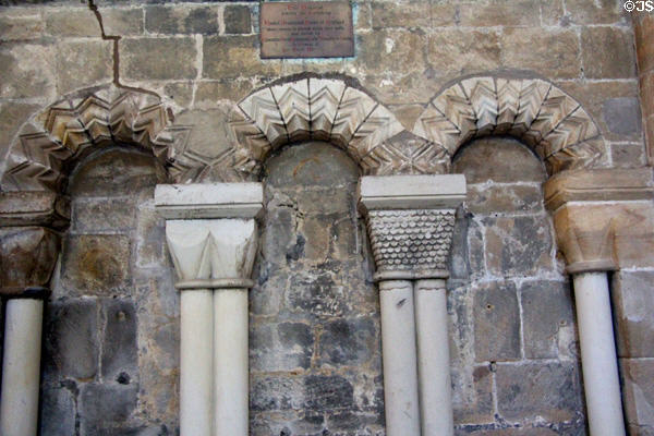 Carved arches in nave of Dunfermline Abbey. Dunfermline, Scotland.