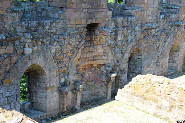 Ruins of fireplace at Dunfermline Palace. Dunfermline, Scotland.