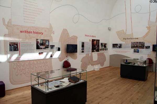 Gallery of local history at Dunfermline Carnegie Library Museum. Dunfermline, Scotland.