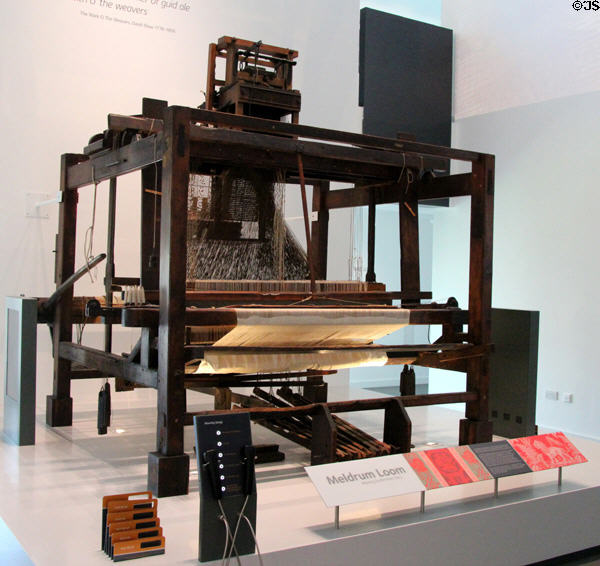 Loom from local industry at Dunfermline Carnegie Library Museum. Dunfermline, Scotland.