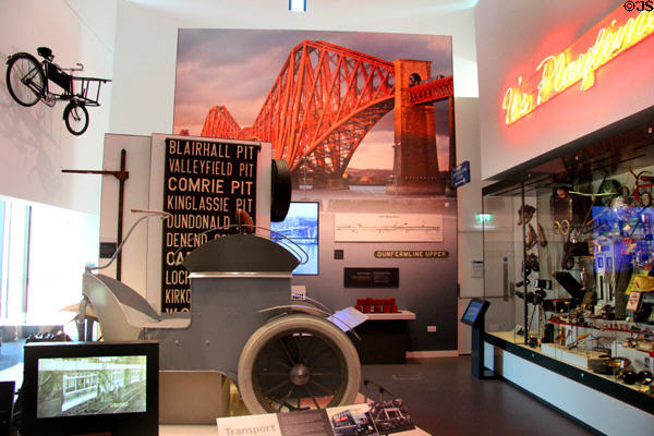 Array of local mementos at Dunfermline Carnegie Library Museum. Dunfermline, Scotland.