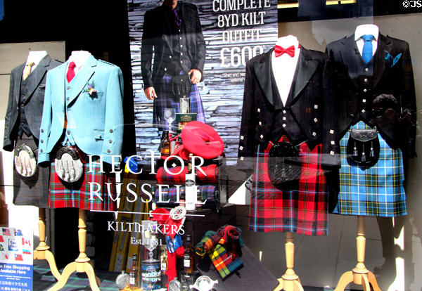 Kiltmaker's shop window. Edinburgh, Scotland.