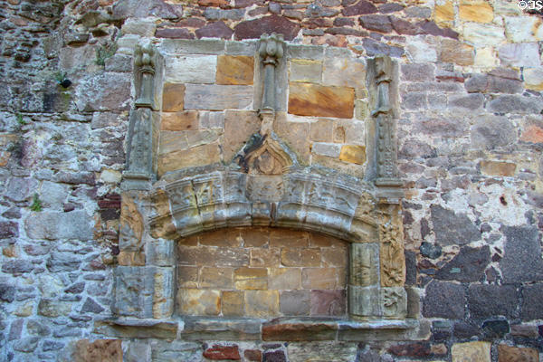 Remains of fireplace at Dirleton Castle. Dirleton, Scotland.