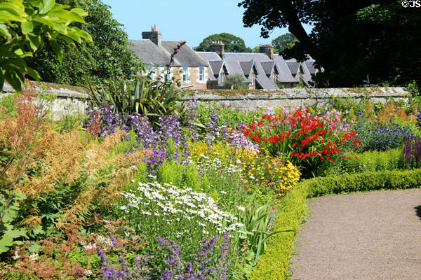 Gardens at Dirleton Castle. Dirleton, Scotland.