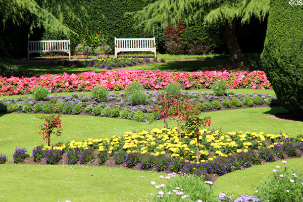 Gardens at Dirleton Castle. Dirleton, Scotland.