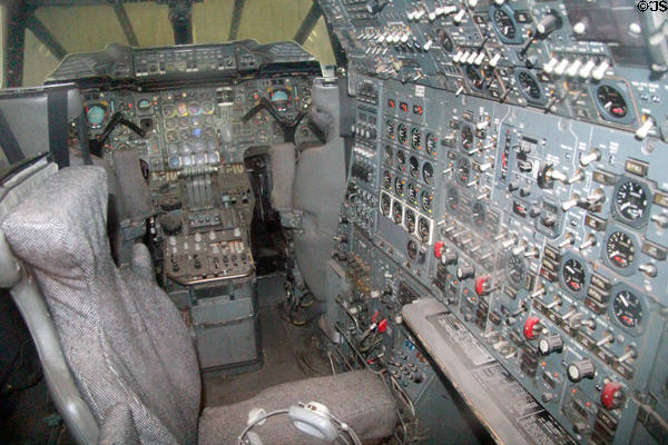 Concorde cockpit flight controls at National Museum of Flight. East Fortune, Scotland.