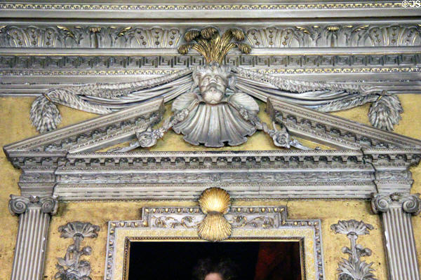 Detail of plasterwork by Thomas Clayton in Library at Newhailes. Musselburgh, Scotland.