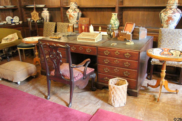 Writing desk & chair in Library at Newhailes. Musselburgh, Scotland.